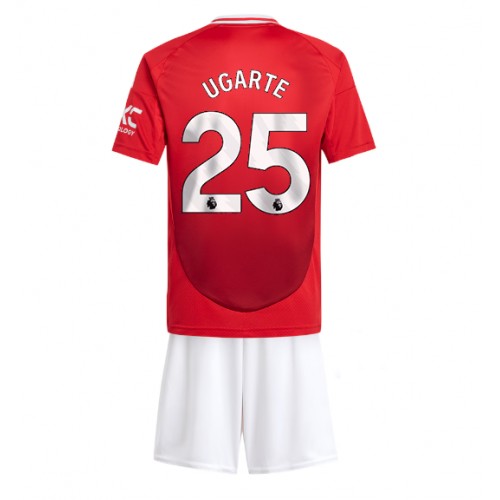 Fotbalové Dres Manchester United Manuel Ugarte #25 Dětské Domácí 2024-25 Krátký Rukáv (+ trenýrky)